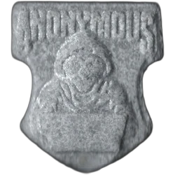 Comprimé Anonymous — MDMA 241mg; Caffeine 1% — Barcelona, Espagne