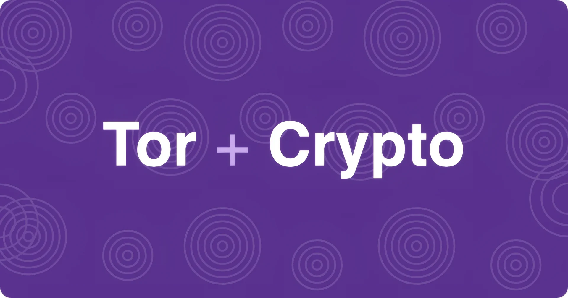 Bannière violette Tor et crypto à anneaux concentriques pour les sites onion de PRO Test